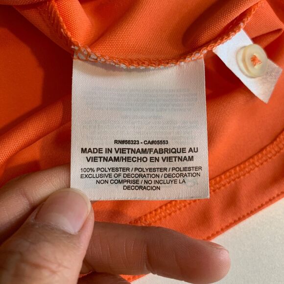 Nike Golf Shirt Womens M Medium Tangerine Tour Performance Dri Fit Collared Polo - Picture 8 of 12